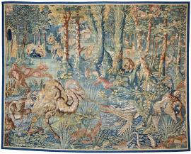 Game Park Tapestry Panel with Exotic Animals
